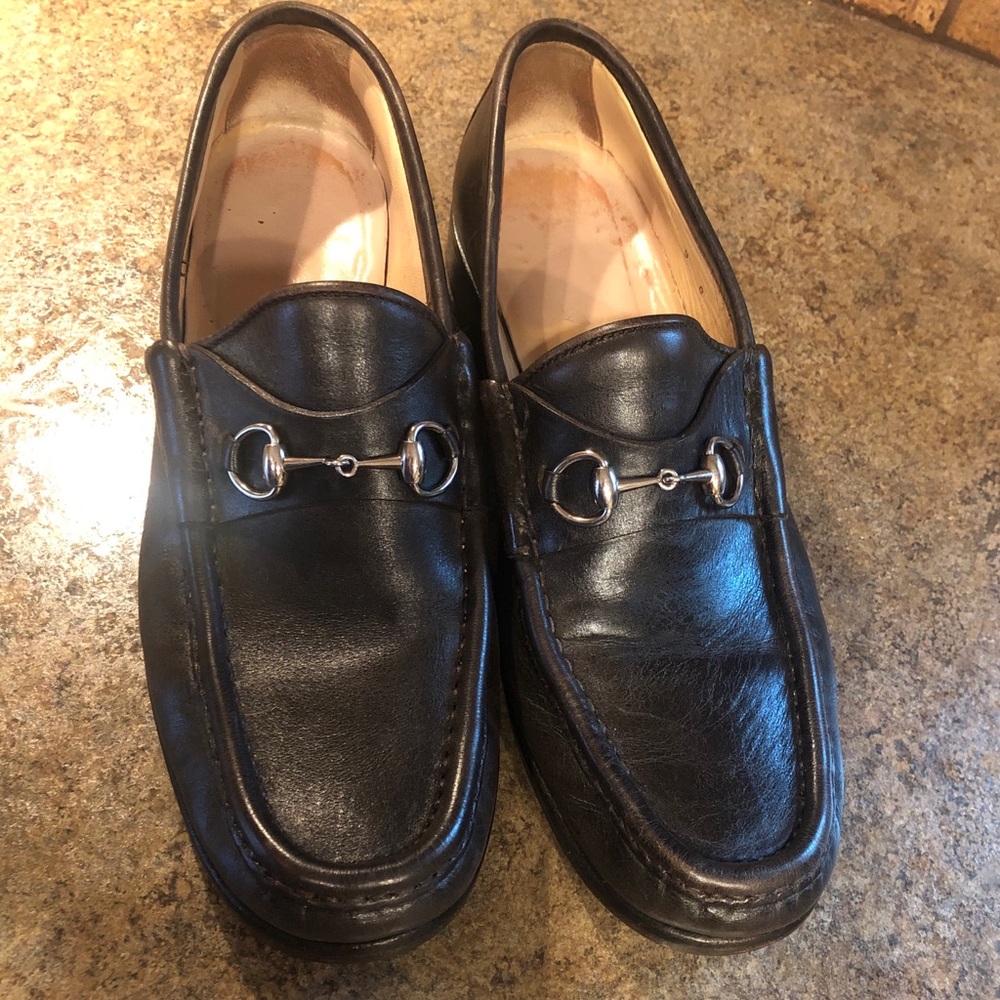 Vintage Gucci Authentic Brown Leather Loafers